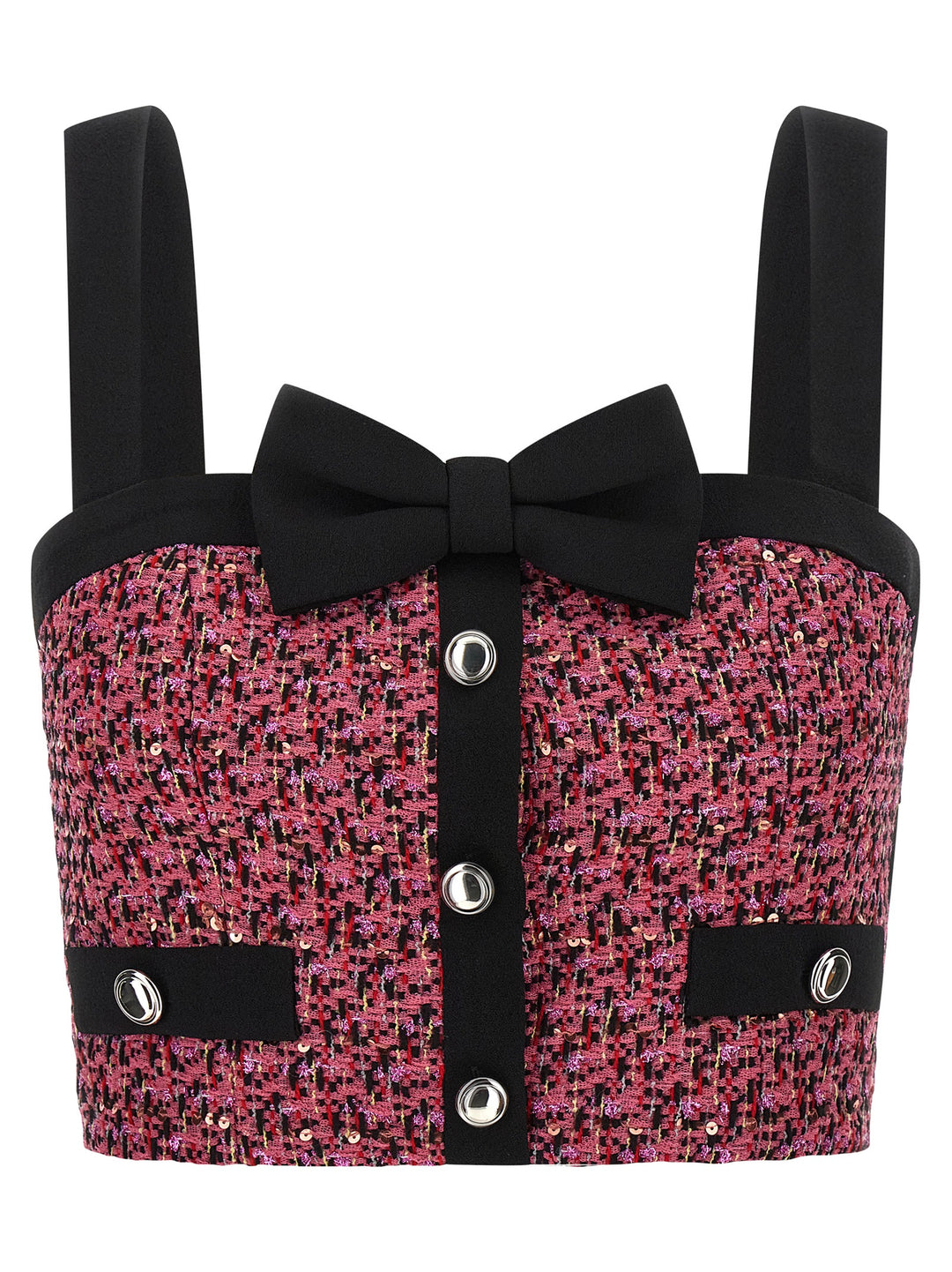 Alessandra Rich Tweed Top Top - Rosa | e14b9aa42382e8d4d0c07c33aa714bf11b1562ca