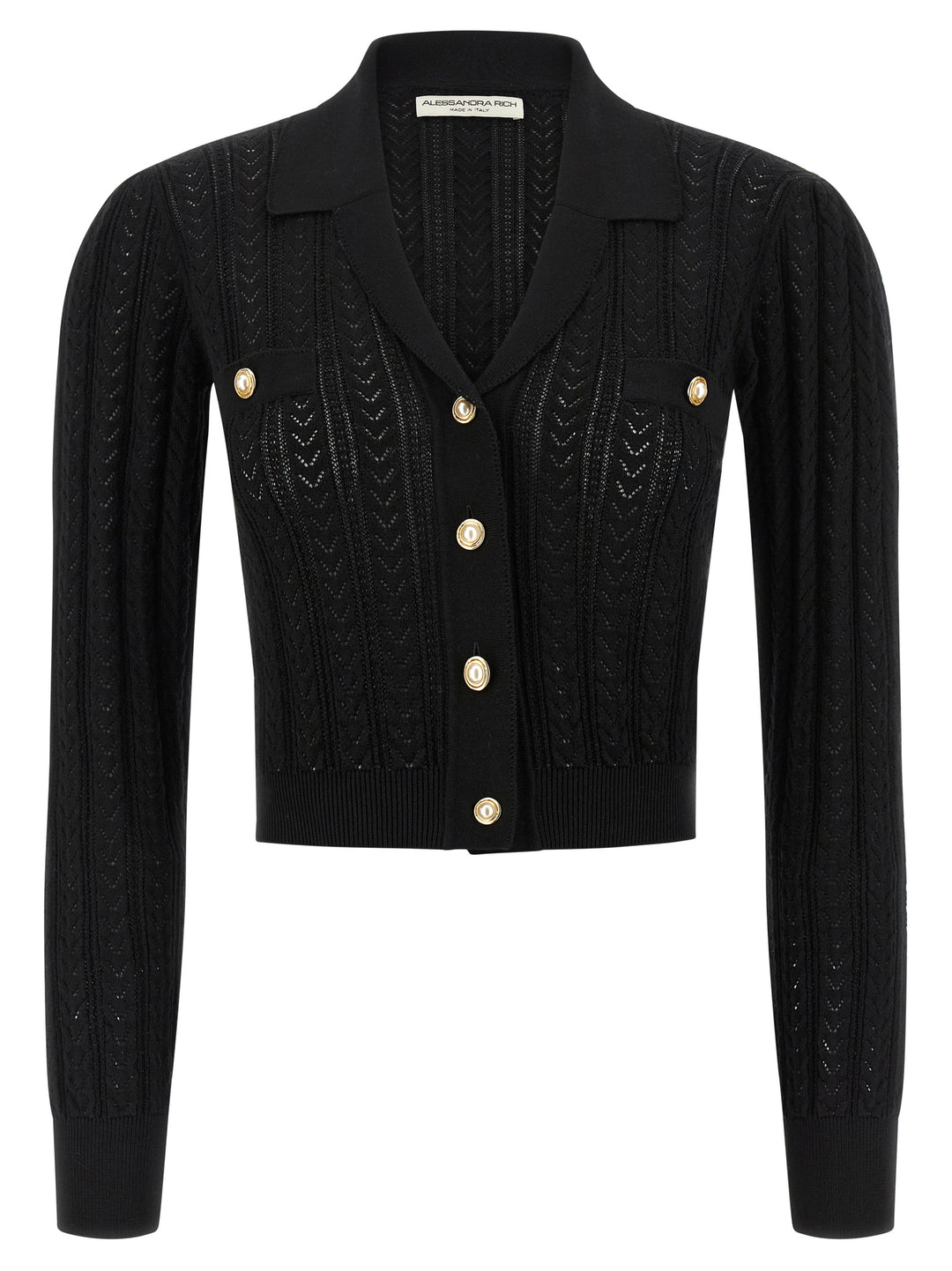Alessandra Rich Knit Cardigan Maglioni - Nero | 023a8ff22148efe28dd17c25044140b0b2d52237
