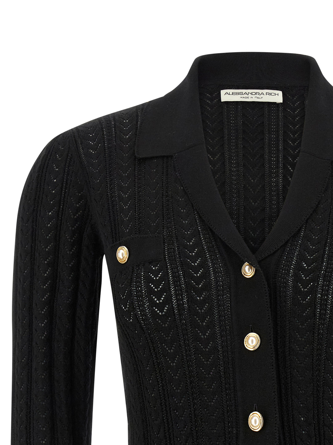 Alessandra Rich Knit Cardigan Maglioni - Nero | 6dbdc5e5c896d6ea3dc0866298505ff4f23c590d