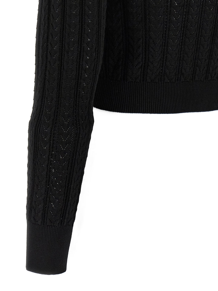 Alessandra Rich Knit Cardigan Maglioni - Nero | a3a94a43ef063a22557ae76e87cbb9f9a1586b99