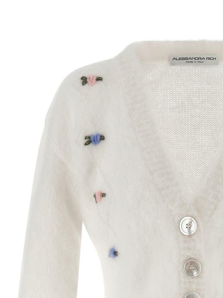 Alessandra Rich Carded Mohair Maglioni - Bianco | ea1b42cf1d299b2854d8fc94dfff6baf3df9642c