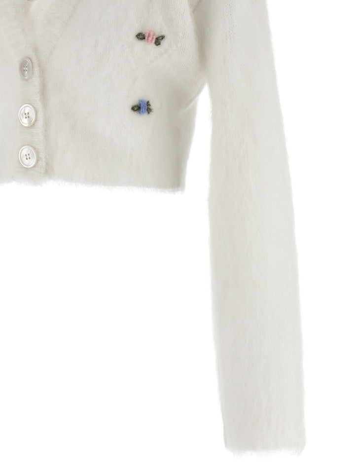 Alessandra Rich Carded Mohair Maglioni - Bianco | f88b44792ec15f5e111f969f136a75bab5e1e302
