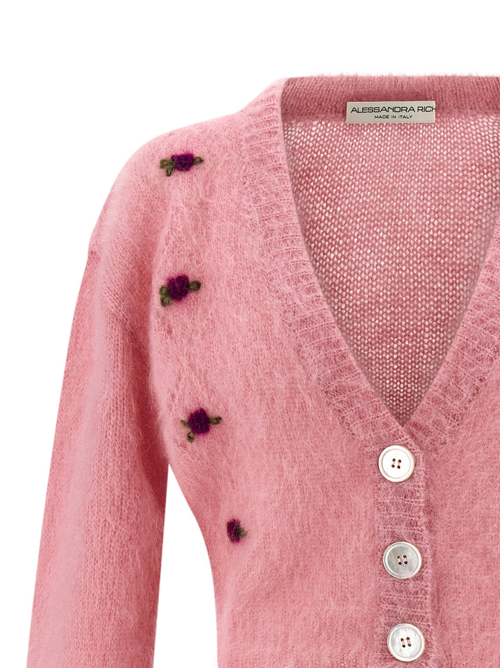 Alessandra Rich Carded Mohair Maglioni - Rosa | dcb66107b1f4d237bacbdf2b578c16f8dd2222b9