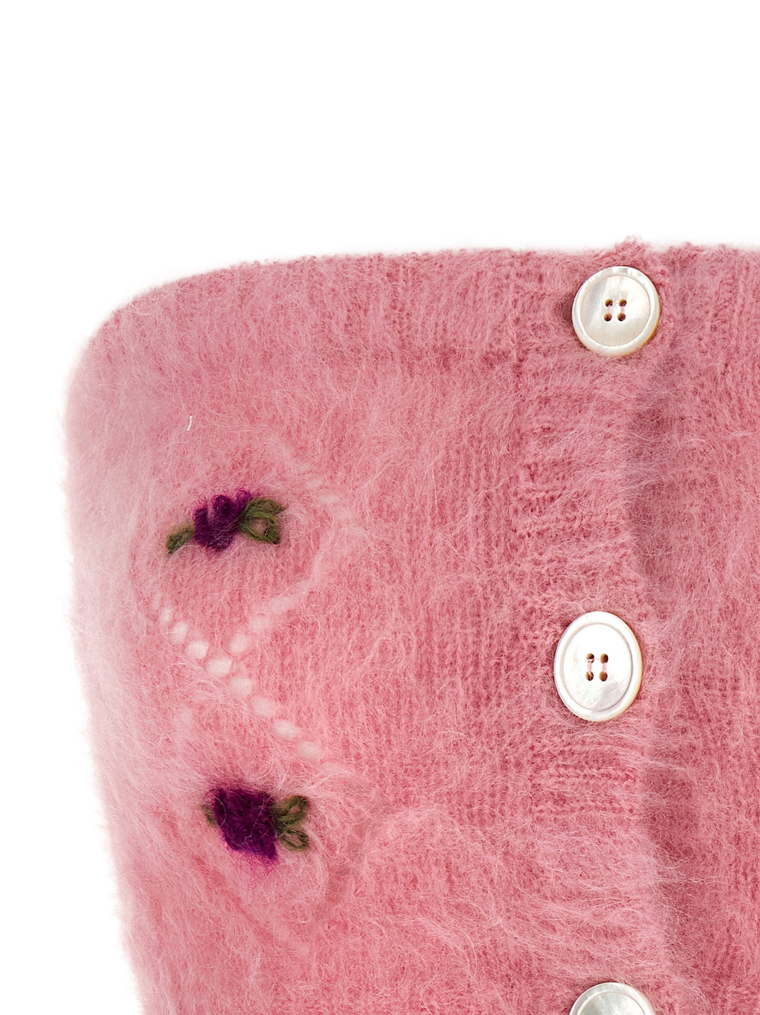 Alessandra Rich Carded Mohair Top - Rosa | 2632b1cd51675cd2e385bb095e5f7c8b232e3239