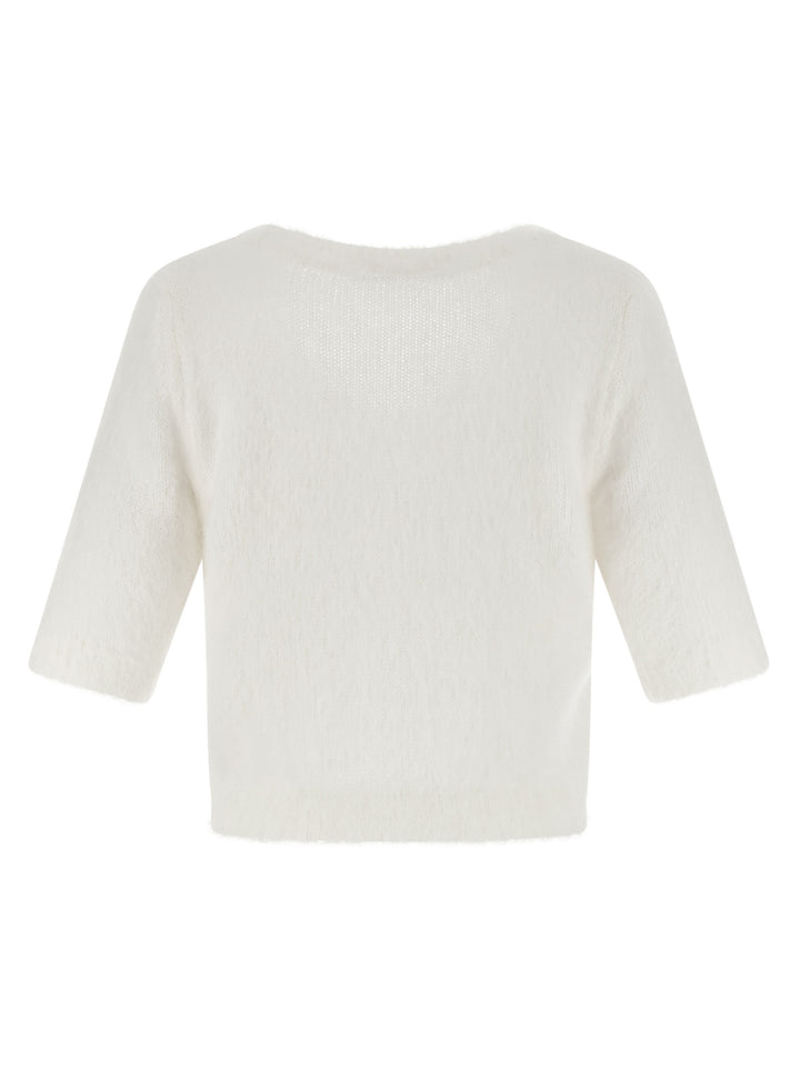 Alessandra Rich Carded Mohair Maglioni - Bianco | 72917bd8d77548dfe38cdaee2c578c59d8600a2e