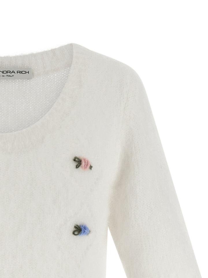 Alessandra Rich Carded Mohair Maglioni - Bianco | c8f7ecc6a6484f6430f8bf5a230629a7f047d6de
