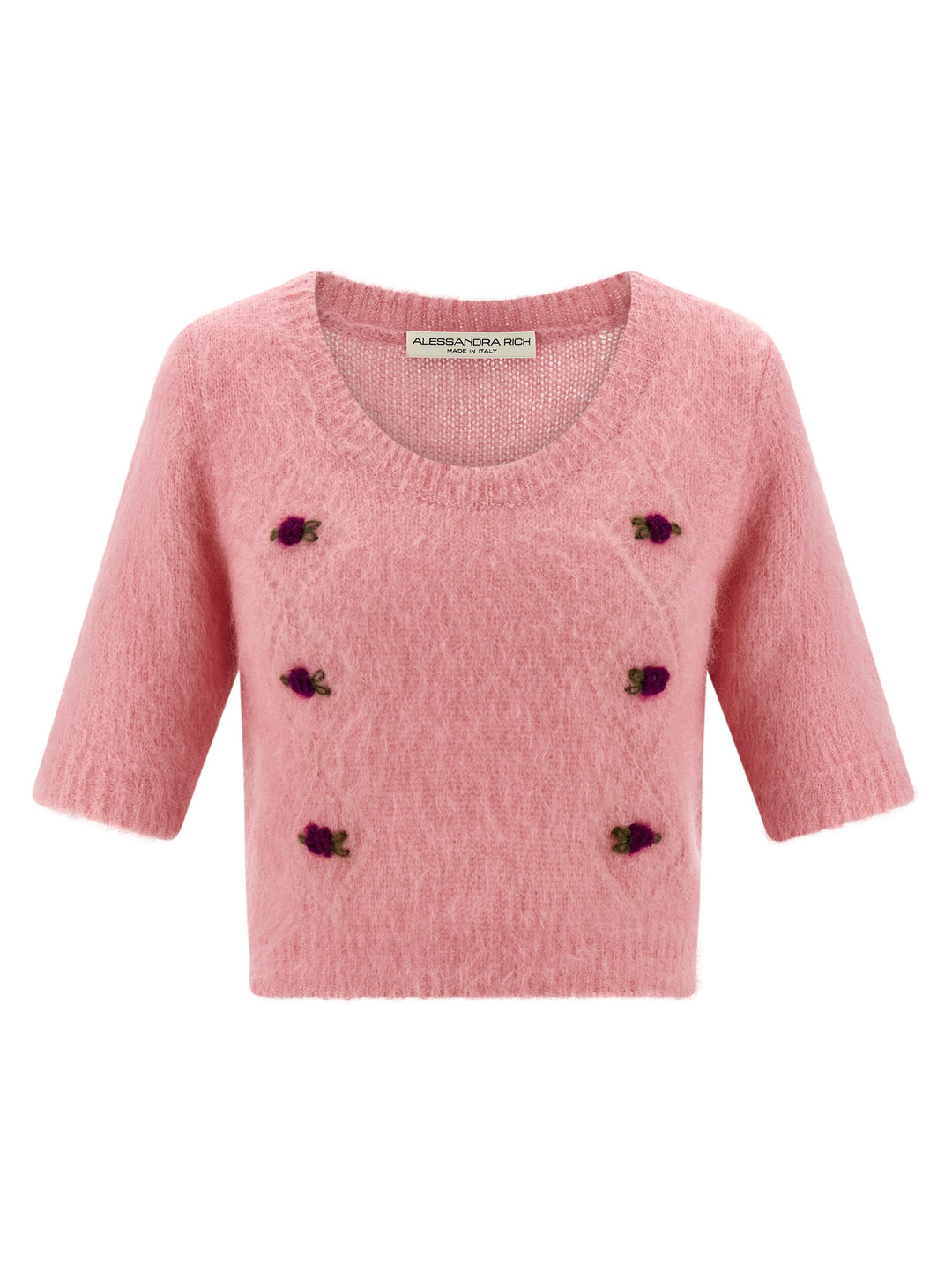 Alessandra Rich Carded Mohair Maglioni - Rosa | 208bcc4ed5653abd219748715d24ecb25485f2af