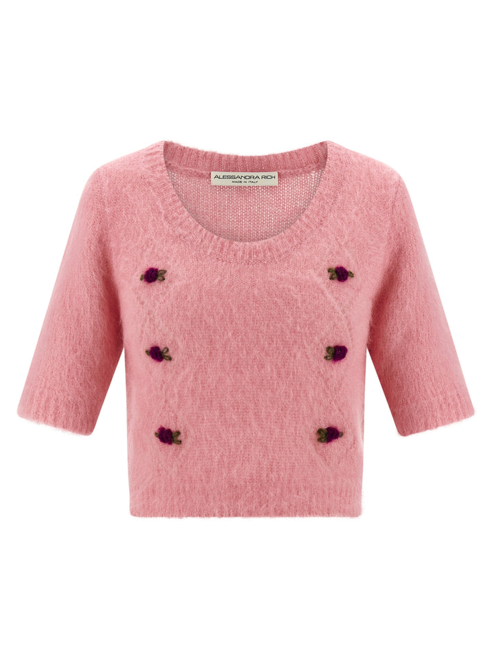 Alessandra Rich Carded Mohair Maglioni - Rosa | 208bcc4ed5653abd219748715d24ecb25485f2af