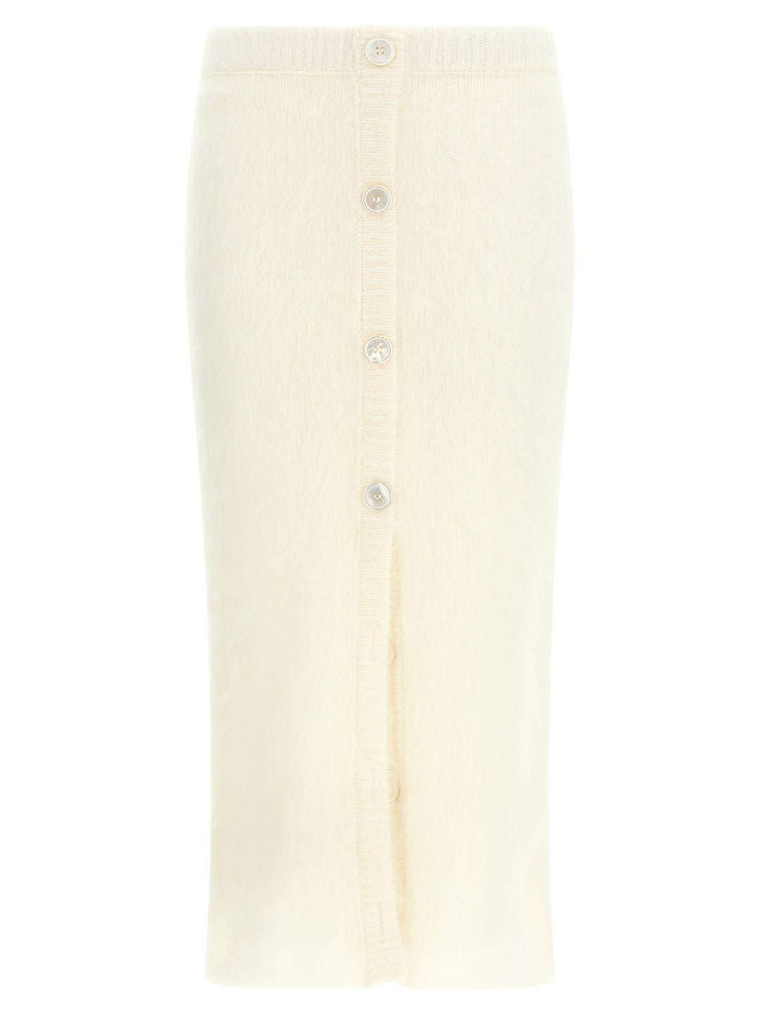Alessandra Rich Carded Mohair Gonne - Bianco | 4ce6f6a0923c95c0b9f52a31e21469cd014f446f