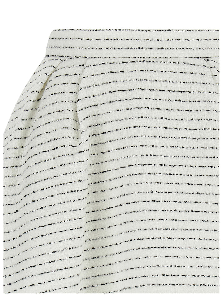 Alessandra Rich Tweed Skirt Gonne - Bianco | 861a41ed6bb5ae86f06bca565d50aadde7b53713
