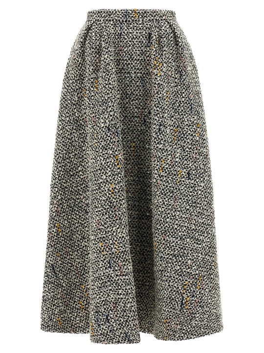 Tweed Skirt Gonne Bianco
