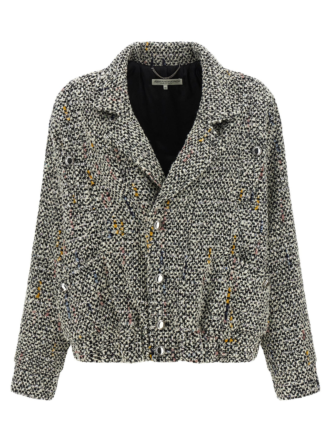 Alessandra Rich Tweed Bomber Jacket Puffer Jackets - Multicolor | ae6fd57cba49af5a85b173509907a0934906dae3
