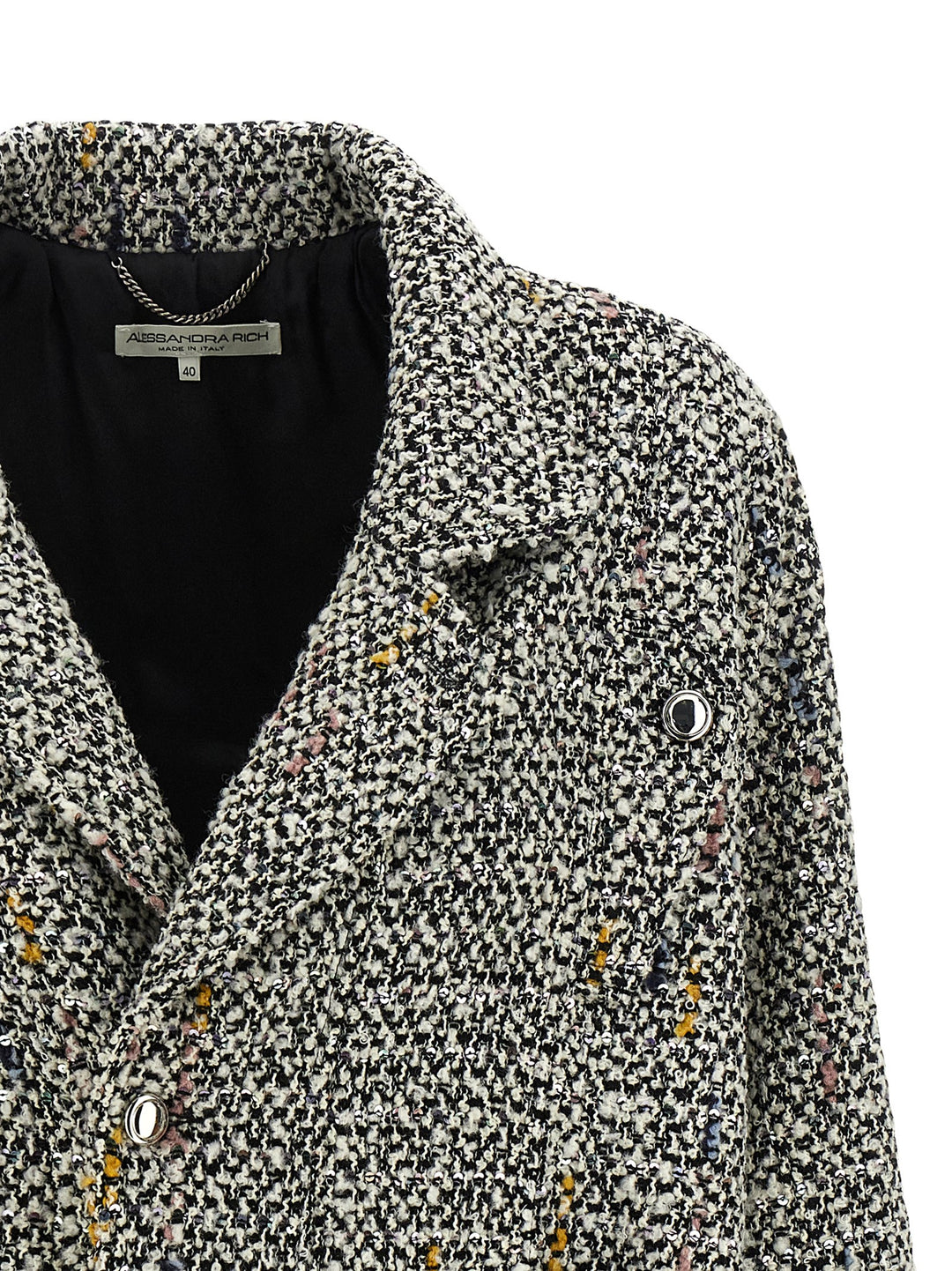 Alessandra Rich Tweed Bomber Jacket Puffer Jackets - Multicolor | 31aa928ef99430416ce35098469538c37e26baa6