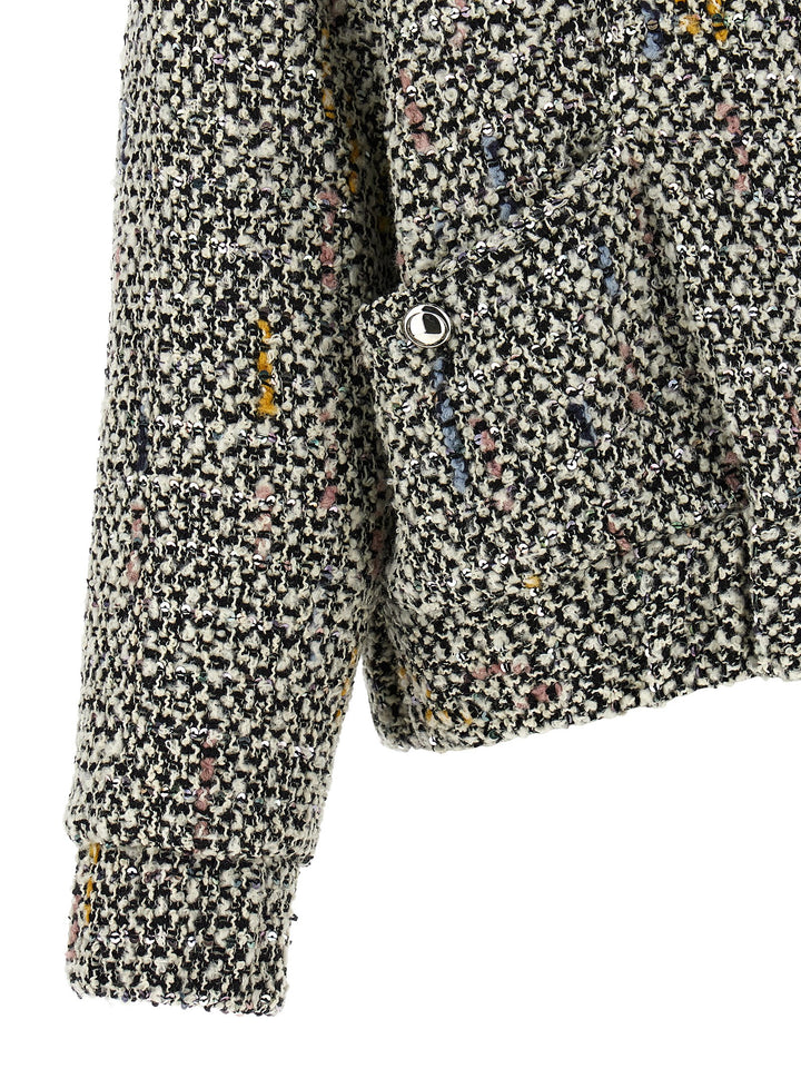 Alessandra Rich Tweed Bomber Jacket Puffer Jackets - Multicolor | 33c8e1992b5973335e34a3d65cb210886a7eef0c