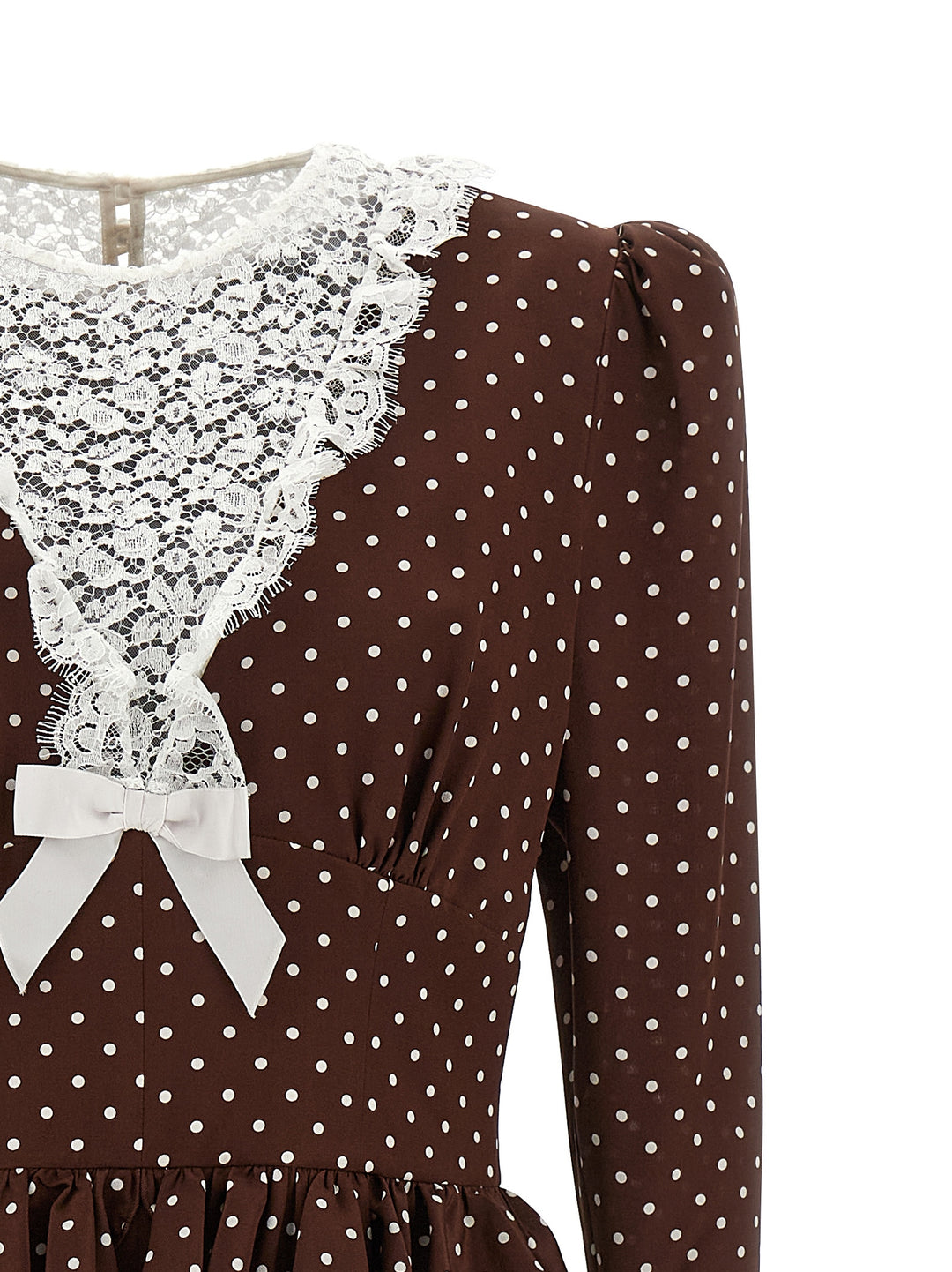 Alessandra Rich Polka Dot Midi Abiti - Marrone | b13483646749a455759323a4b1d2cab16b18cbab