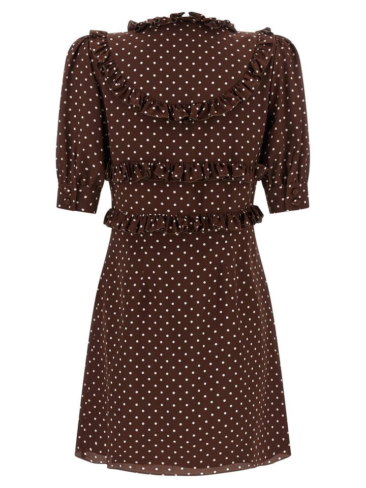 Alessandra Rich Polka Dot Mini Abiti - Marrone | 8de922caa1db1fa039a9b28a7a797ad1139a132b