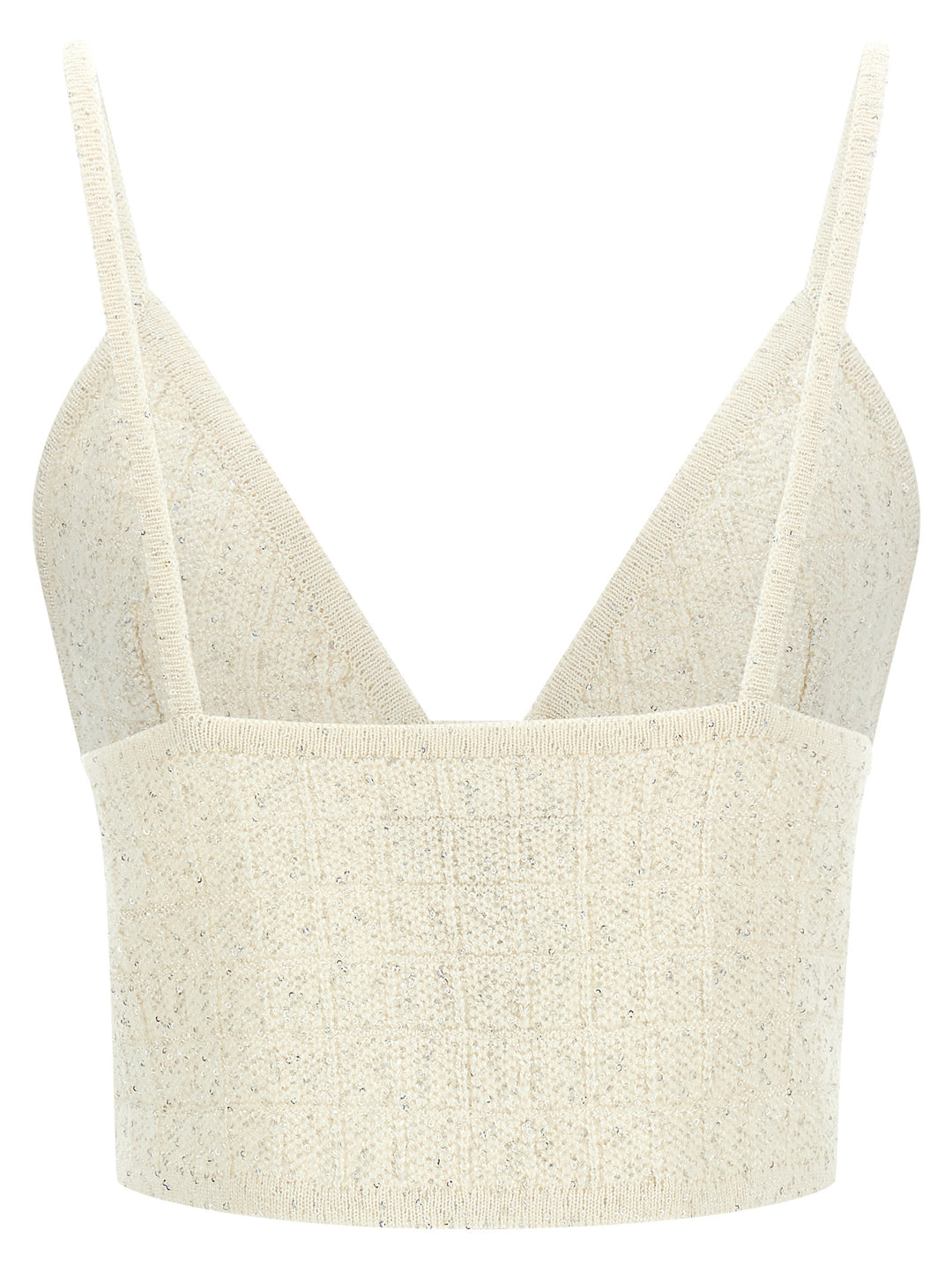 Alessandra Rich Sequin Top Top - Bianco | 3529cb4592f33344cf1164e53d00c1c6994ec1bf