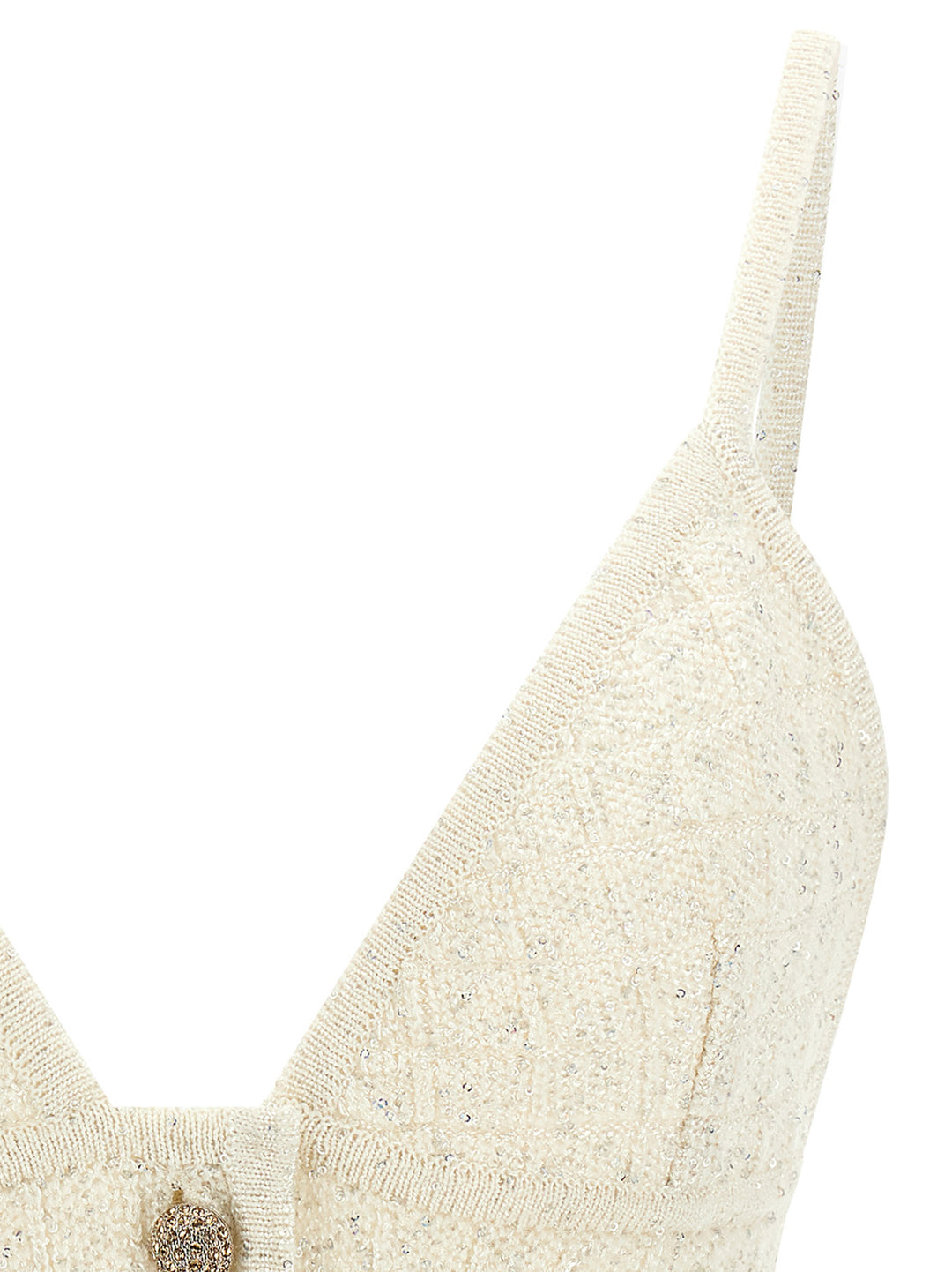 Alessandra Rich Sequin Top Top - Bianco | 33e4bb44151236e1b0a9c609b162b16b460af11b