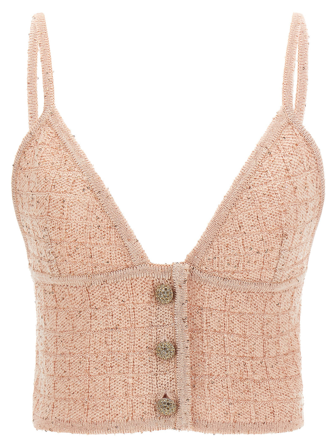Alessandra Rich Sequin Top Top - Rosa | ca47799850a026c988bd63eaa3f0dbcbe83c76c1