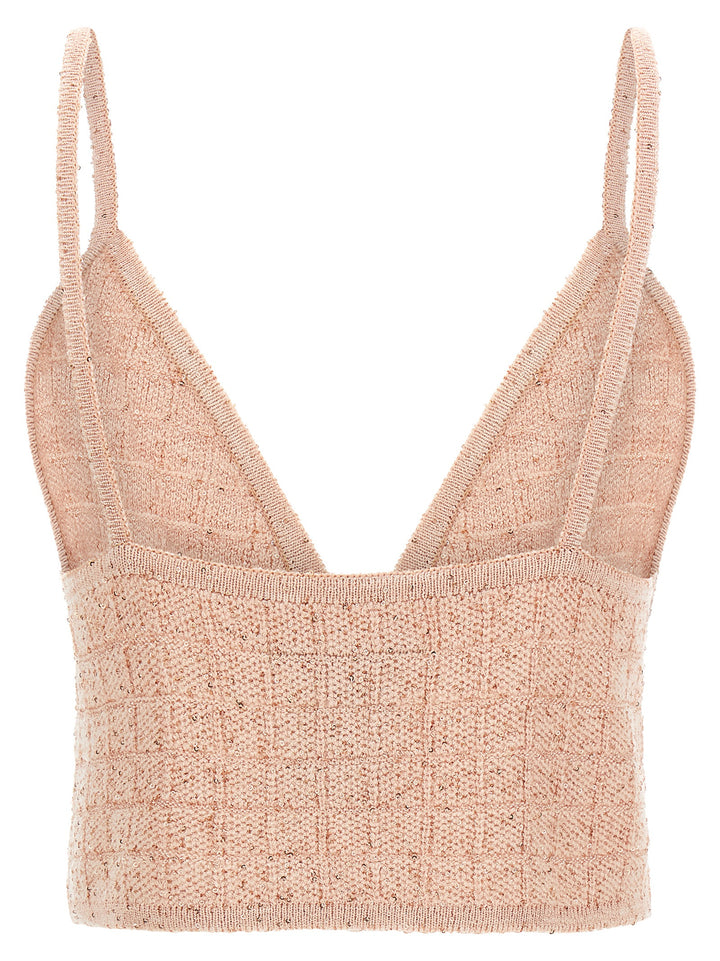 Alessandra Rich Sequin Top Top - Rosa | 40afc5870d03df0684108b3df0620691ffcb8d94
