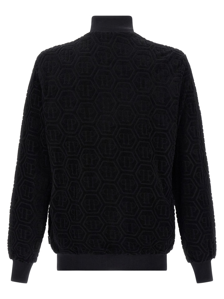 Philipp Plein Jacquard Monogram Felpe - Nero | c146ae378d514829137ef0651473ec666f9d6cbc