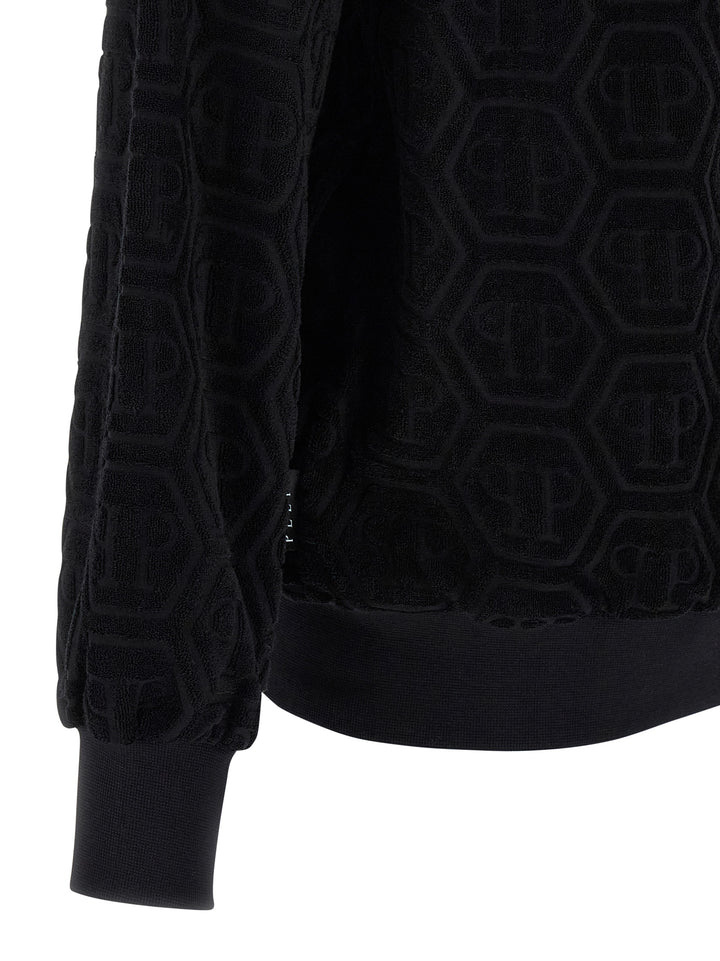Philipp Plein Jacquard Monogram Felpe - Nero | 5f1a5707224a76371fc4a8b772d565f433c31af3