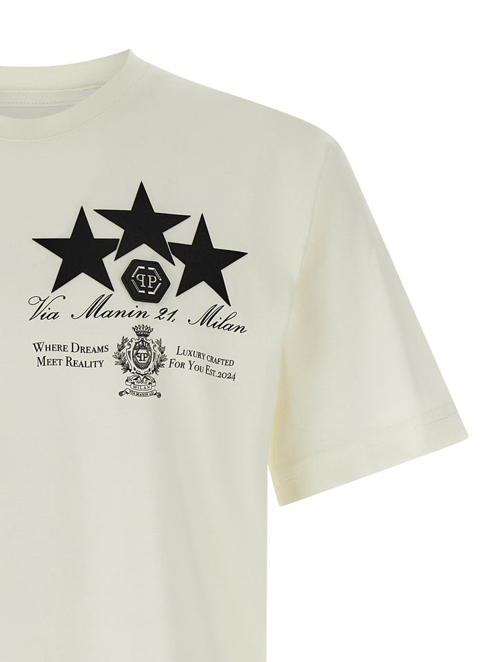 Philipp Plein Print Patch T shirt - Bianco | d7cb42aac9d25b7ddadf0d0134474328777a83e0
