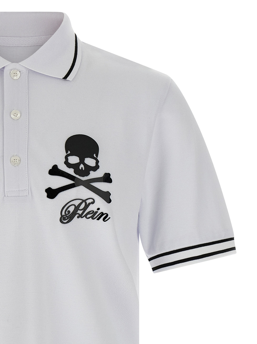 Philipp Plein Skull & Bones Polo - Bianco/Nero | ebe242d71bd1f335bff0d4635718184d07884288