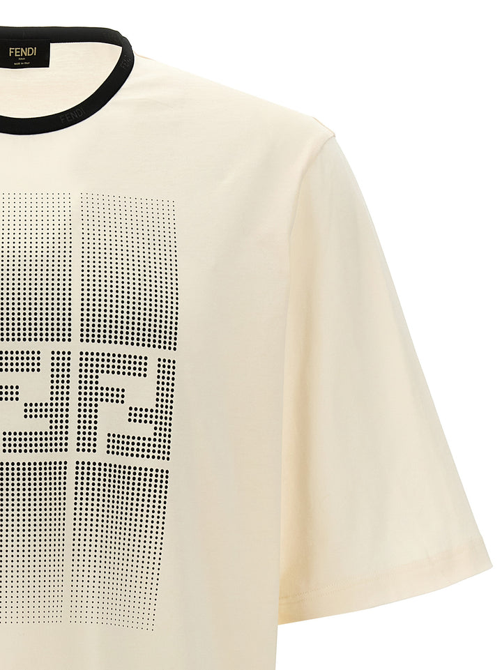 Gradient Ff T Shirt Bianco/Nero