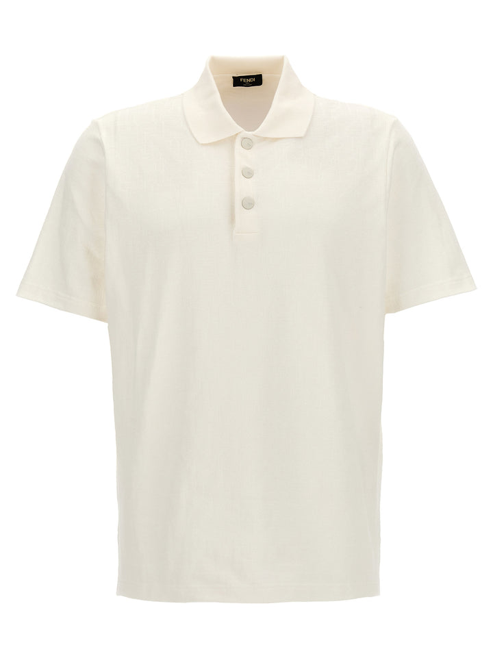 Jacquard  Shirt Polo Bianco