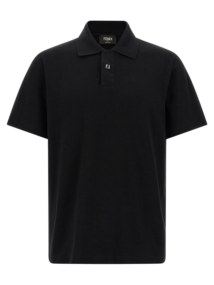 Fendi Piquet  Shirt Polo - Nero | befa350831b64113df15a018b10096e82455f109