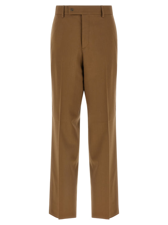 Gabardine Wool Trousers Pantaloni Marrone