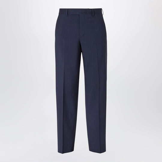 Dark Blue Wool Canvas Trousers