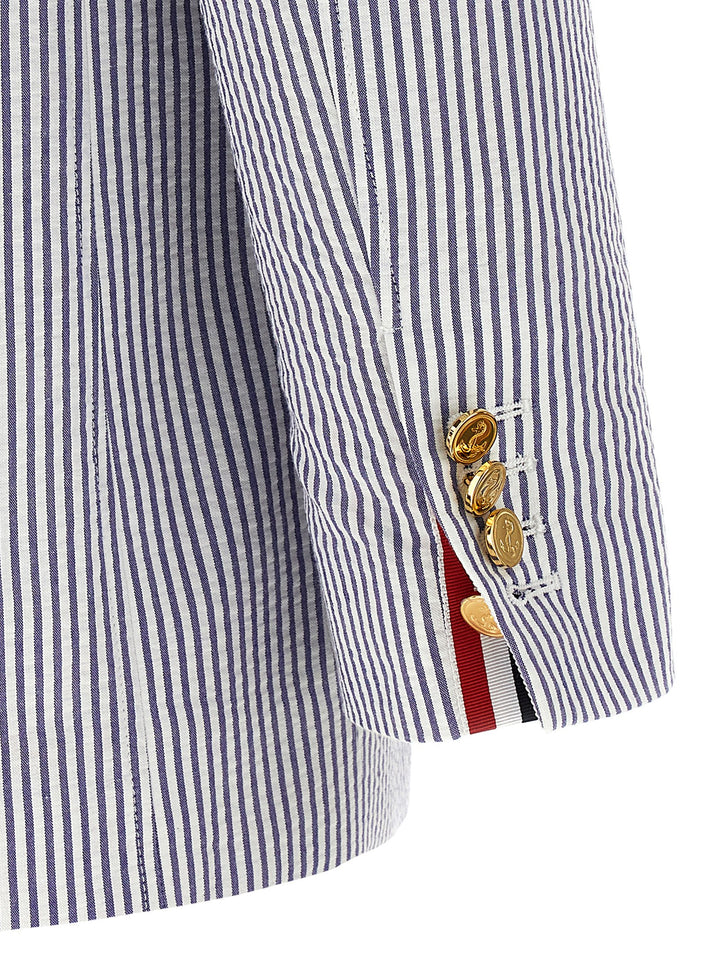 Thom Browne Single-Breasted Seersucker Blazer BlazerS - Multicolor | f49293a4a4aebfc292af1c5172cb58f99e10d4c0