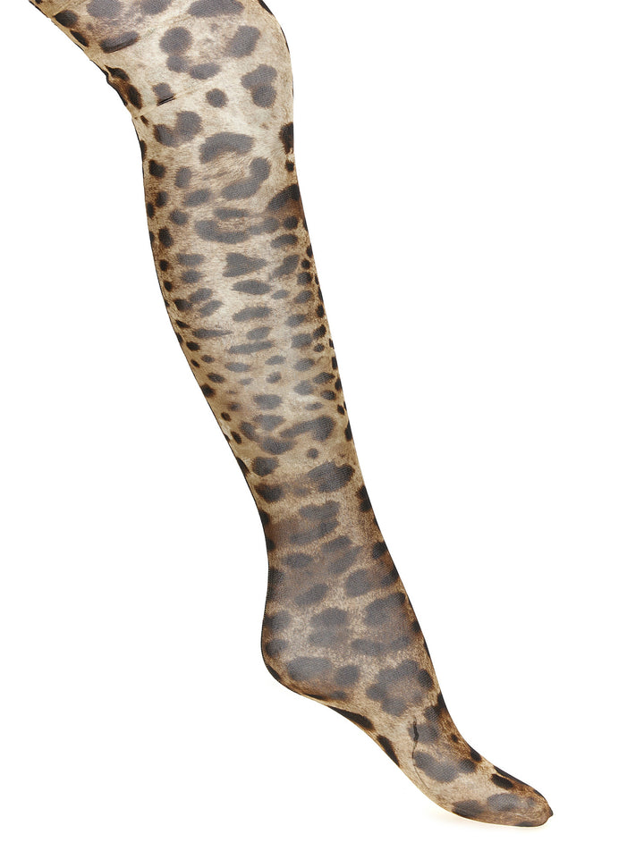 Dolce & Gabbana Animalier Tights Calzini - Marrone | 16821a04513835b9b447c27bc0369f51a4ec9e8a