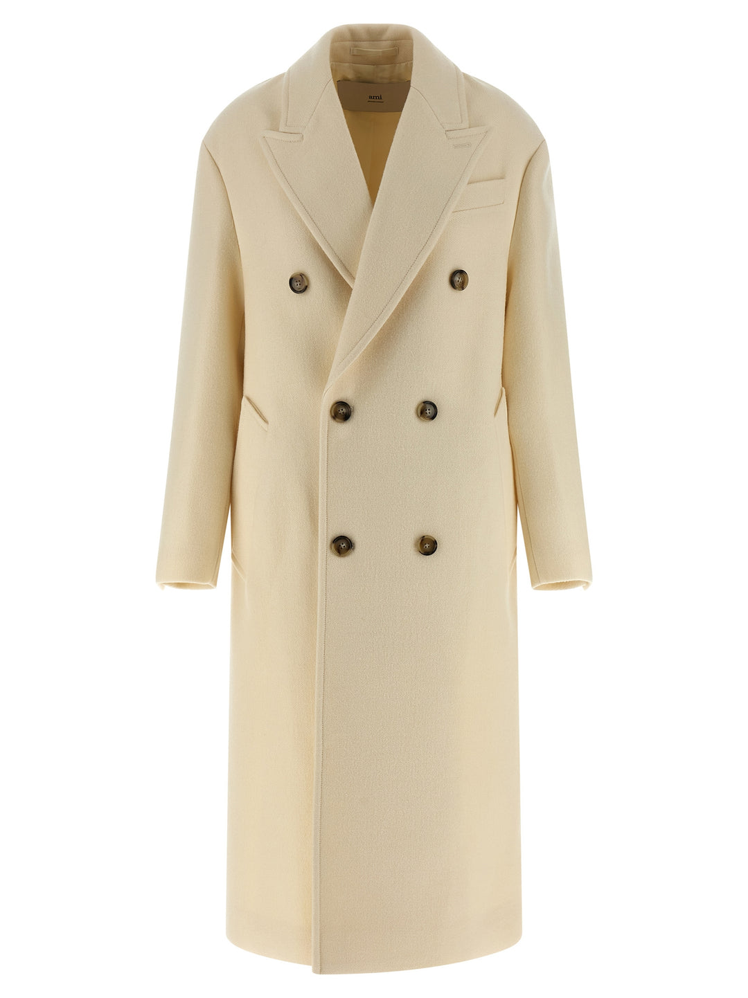 Ami Paris Double-Breasted Coat Trench e Impermeabili - Bianco | 9c2a161513a4c79e0259973be1db26eae6e226ab