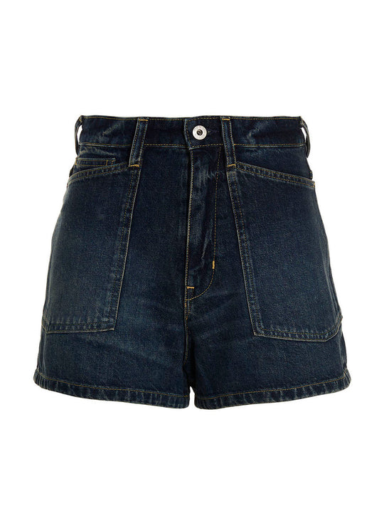Denim Shorts Bermuda E Short Blu
