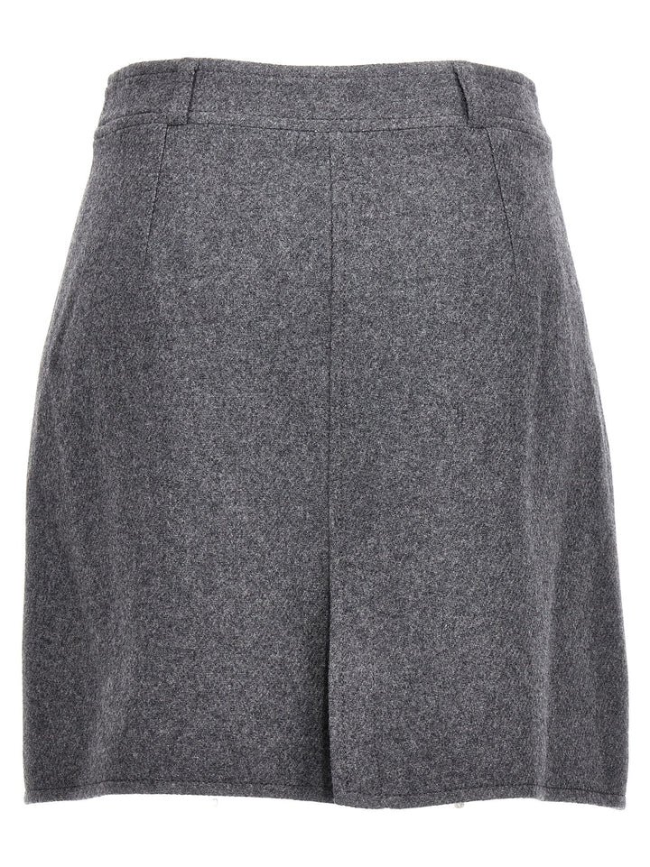 Wool Skirt Gonne Grigio