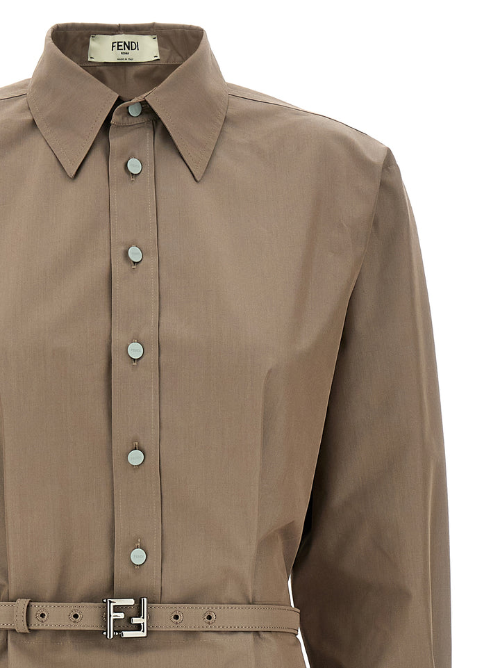 Fendi Chemisier Midi Dress Abiti - Grigio | c553360922fb22d6ad9044c95bfd9b0be1e17ac8