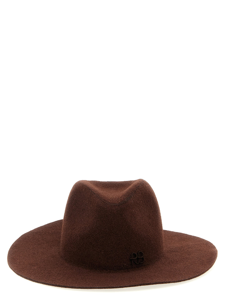 Ruslan Baginskiy Monogram-Embellished Fedora Cappelli - Marrone | 8d5bf09fc5e7fd44100e705f9957b54227308c49
