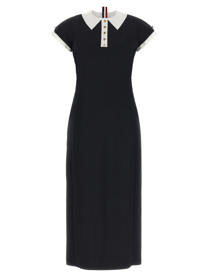 Thom Browne Polo Dress With Intarsia And Rwb Detail Abiti - Blu | c4646b196983804c9714202e5c951d0f4956bfe5