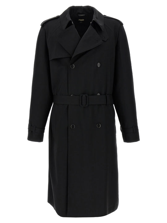 Wool Trench Coat Trench E Impermeabili Nero