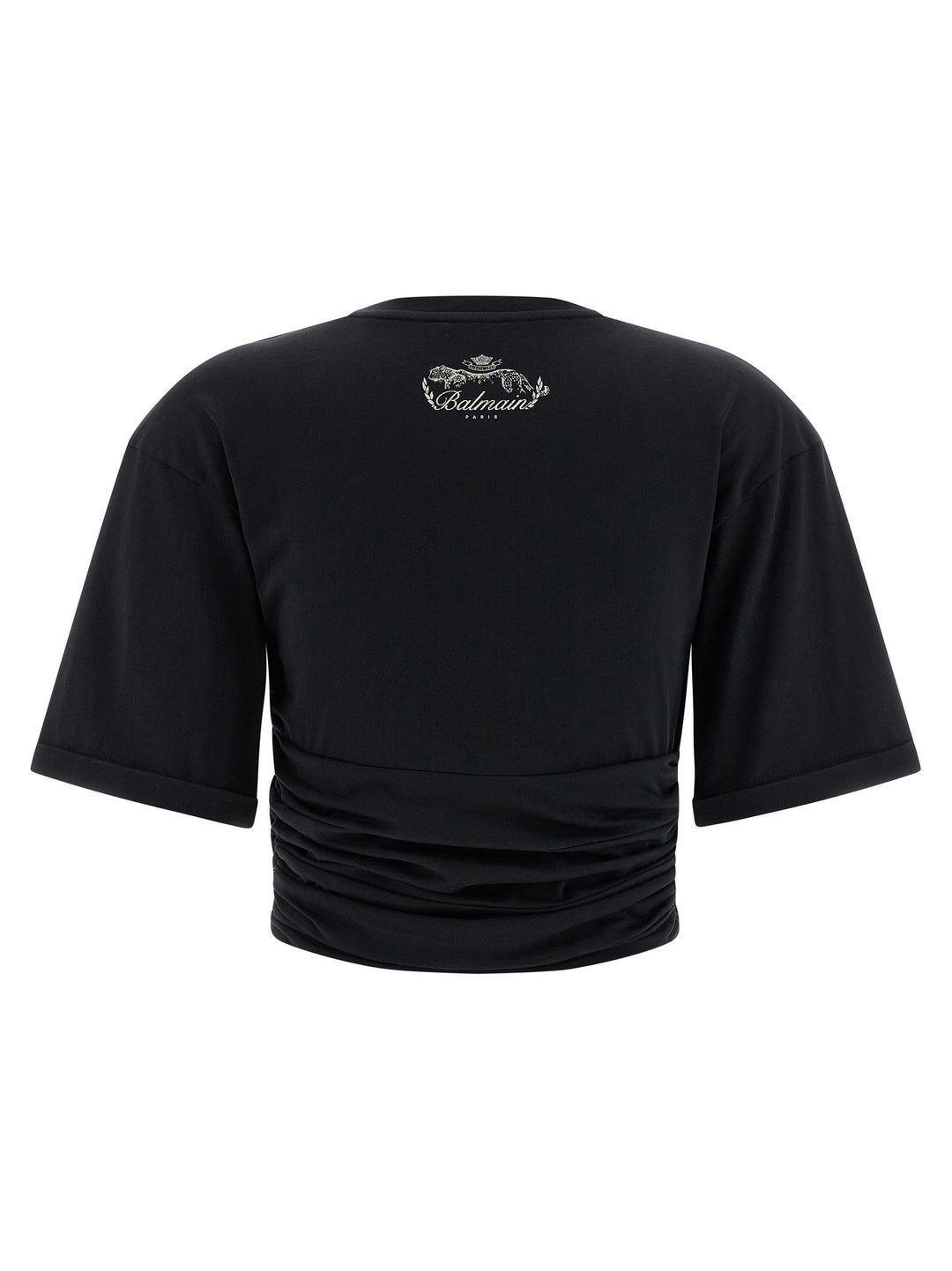 Balmain Knotted Crop T shirt - Nero | 6f86ad0007a30b739b2f366993a1e7f1b13a374d