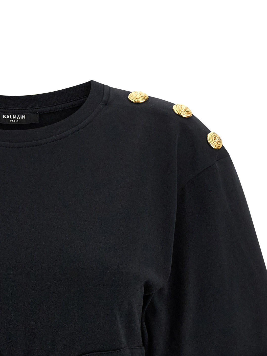 Balmain Knotted Crop T shirt - Nero | af564b3032b52c3351372a48876c063ee0ae76ca