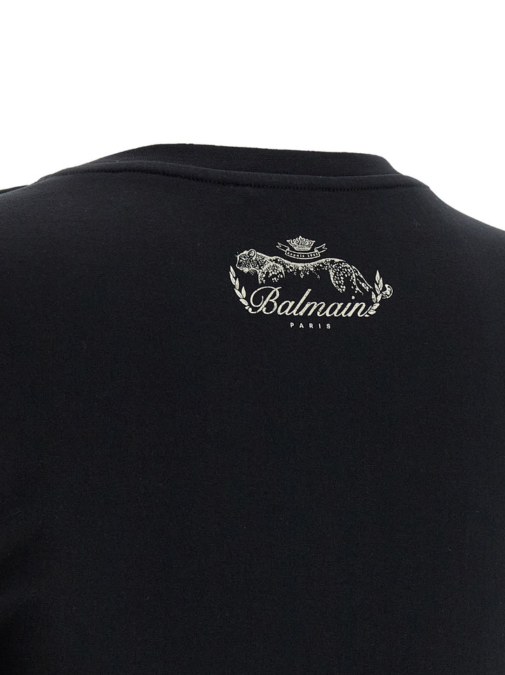 Balmain Knotted Crop T shirt - Nero | 9fc59429a49636e300cb9e7644023c2d8f7bb0f8