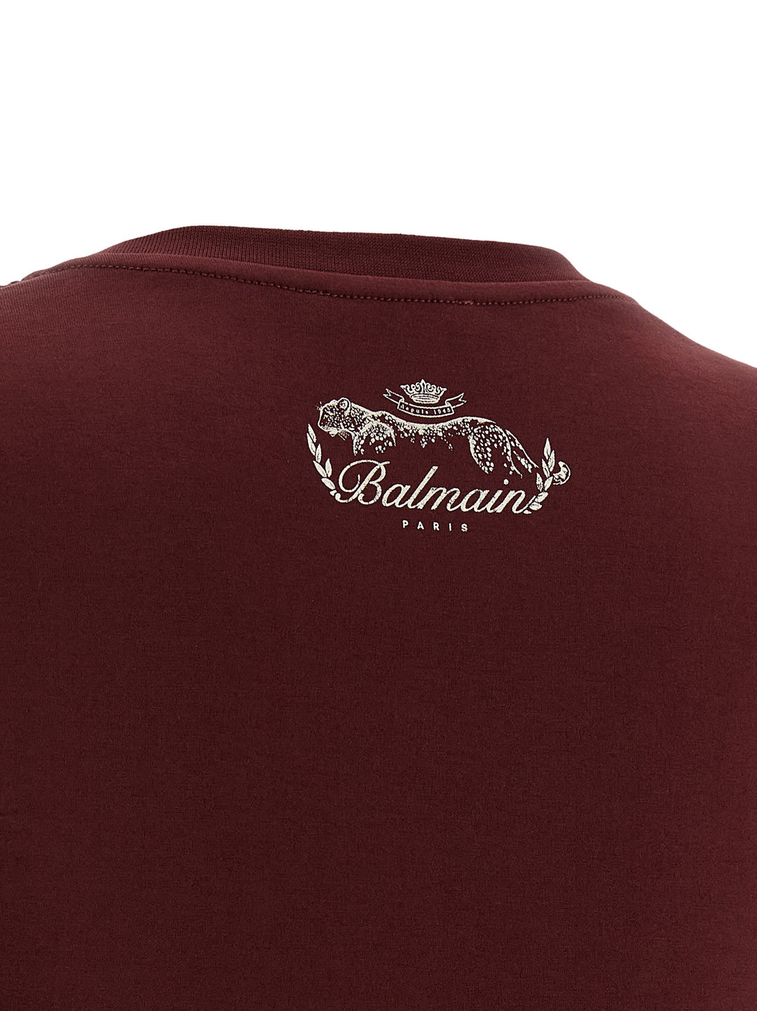 Balmain Knotted Crop T shirt - Bordeaux | 8a987436596081601056fa52b6b8b54c20243096