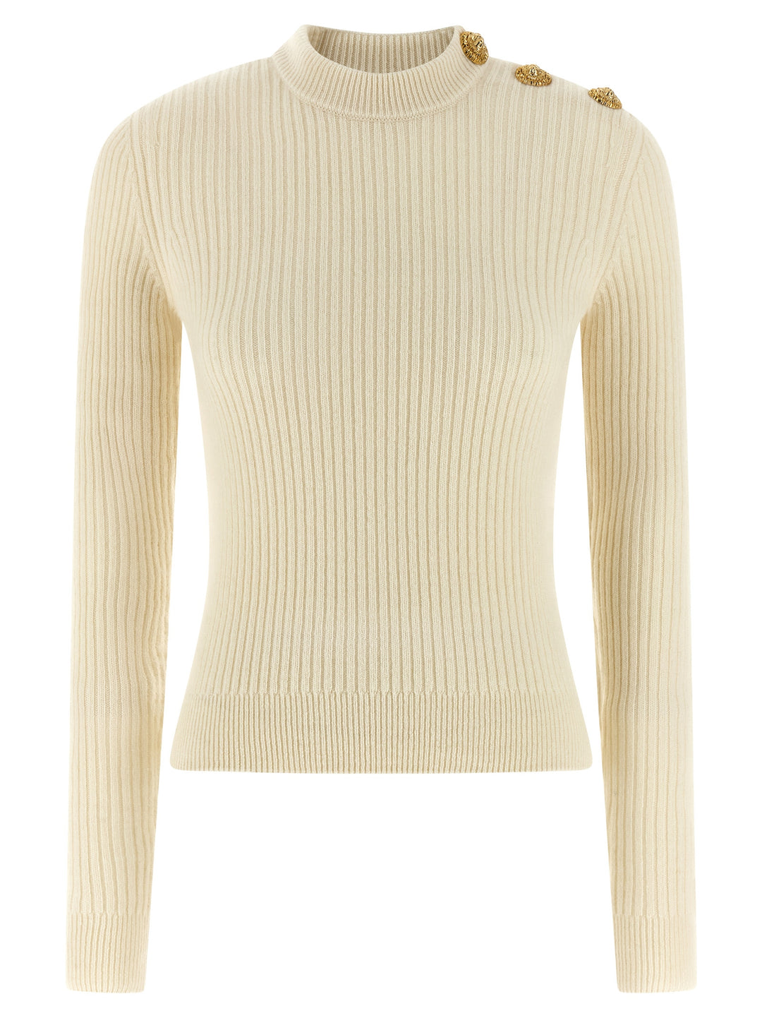 Balmain Ribbed Sweater Maglioni - Bianco | 203e222dad22dd4afa8e991668d7d1b67509454b