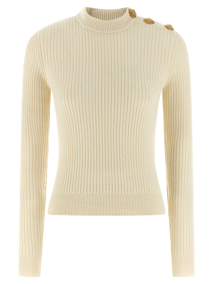 Balmain Ribbed Sweater Maglioni - Bianco | 203e222dad22dd4afa8e991668d7d1b67509454b
