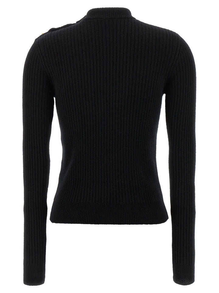 Balmain Ribbed Sweater Maglioni - Nero | 05e67cd46dc405ff9fa04eb96119a6e061821e14