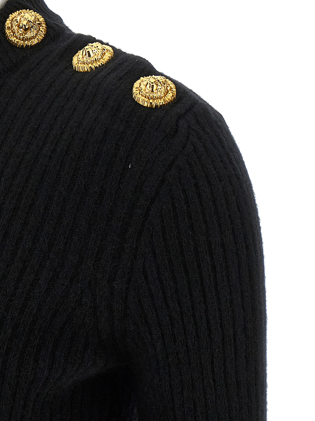 Balmain Ribbed Sweater Maglioni - Nero | 720a81bf117365acc07ed1c216b1db3943503877